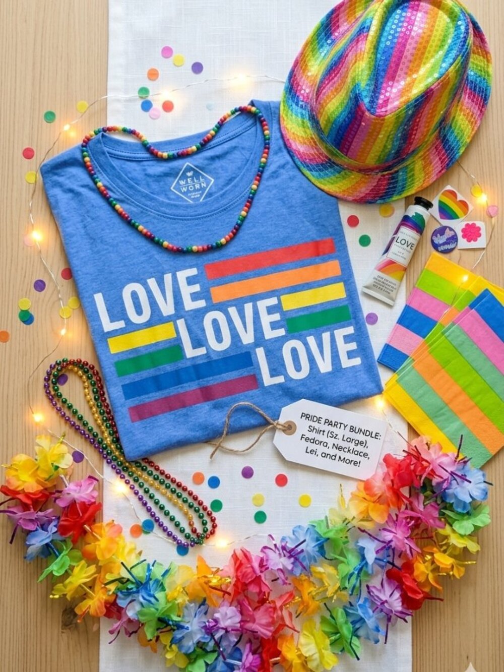 Love Love Rainbow Pride Graphic T Shirt Large Tee LGBTQ Bundle Mystery Lot More+